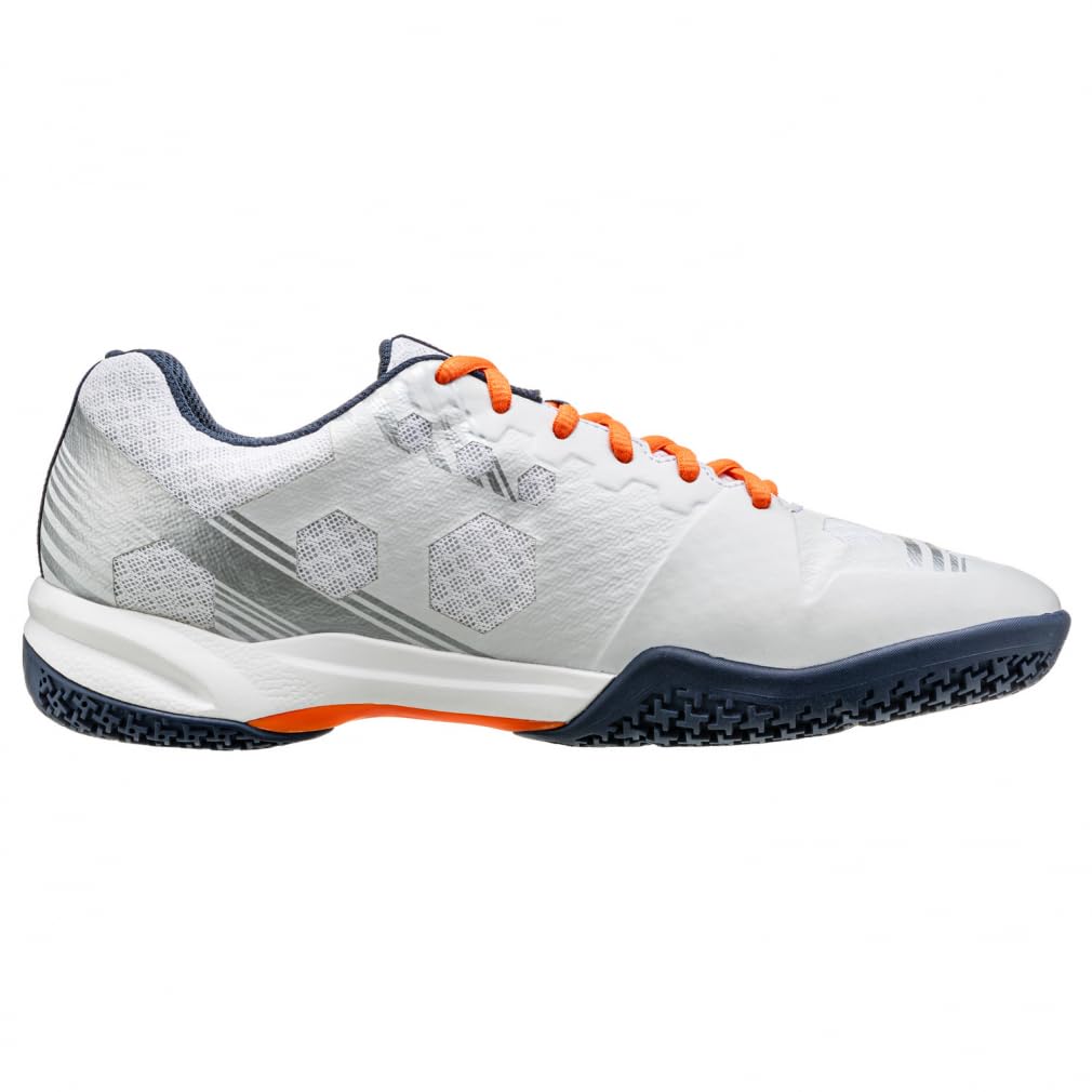 Yonex Power Cushion Strider Beat Badminton Shoes, White/Orange (386), Size 23.5 Cm