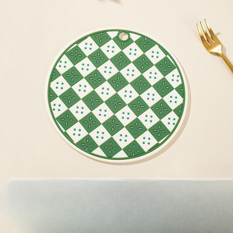 Retro Checkerboard Heat Insulation Pad, Pot and Bowl Pad, High-temperature Resistant Plate Pad, Anti-slip Table Pad, Heat-resistant