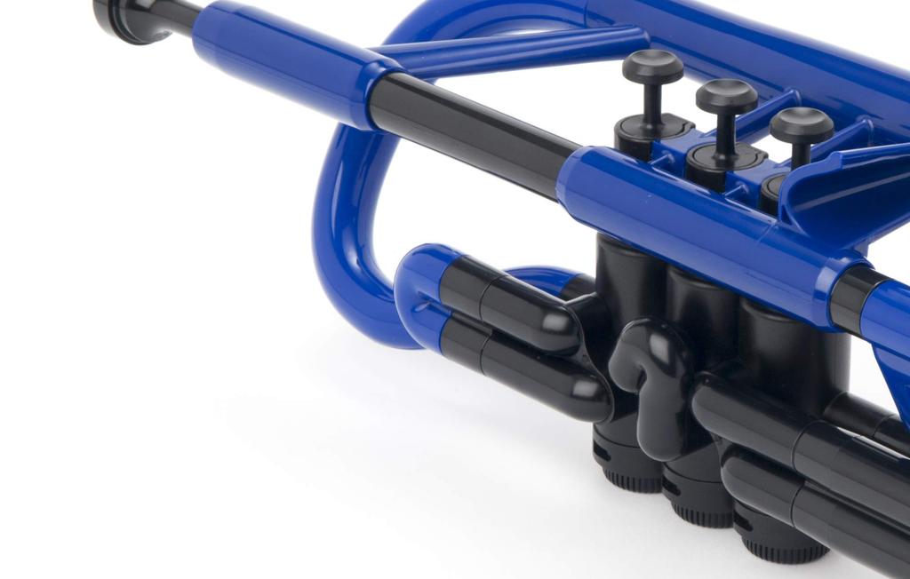 pInstruments pCornet PCORNET1B Blue Plastic Wind Instrument, Bb Key, Made of Lightweight and Durable ABS with Bio-Coated Antibacterial Coating [Includ