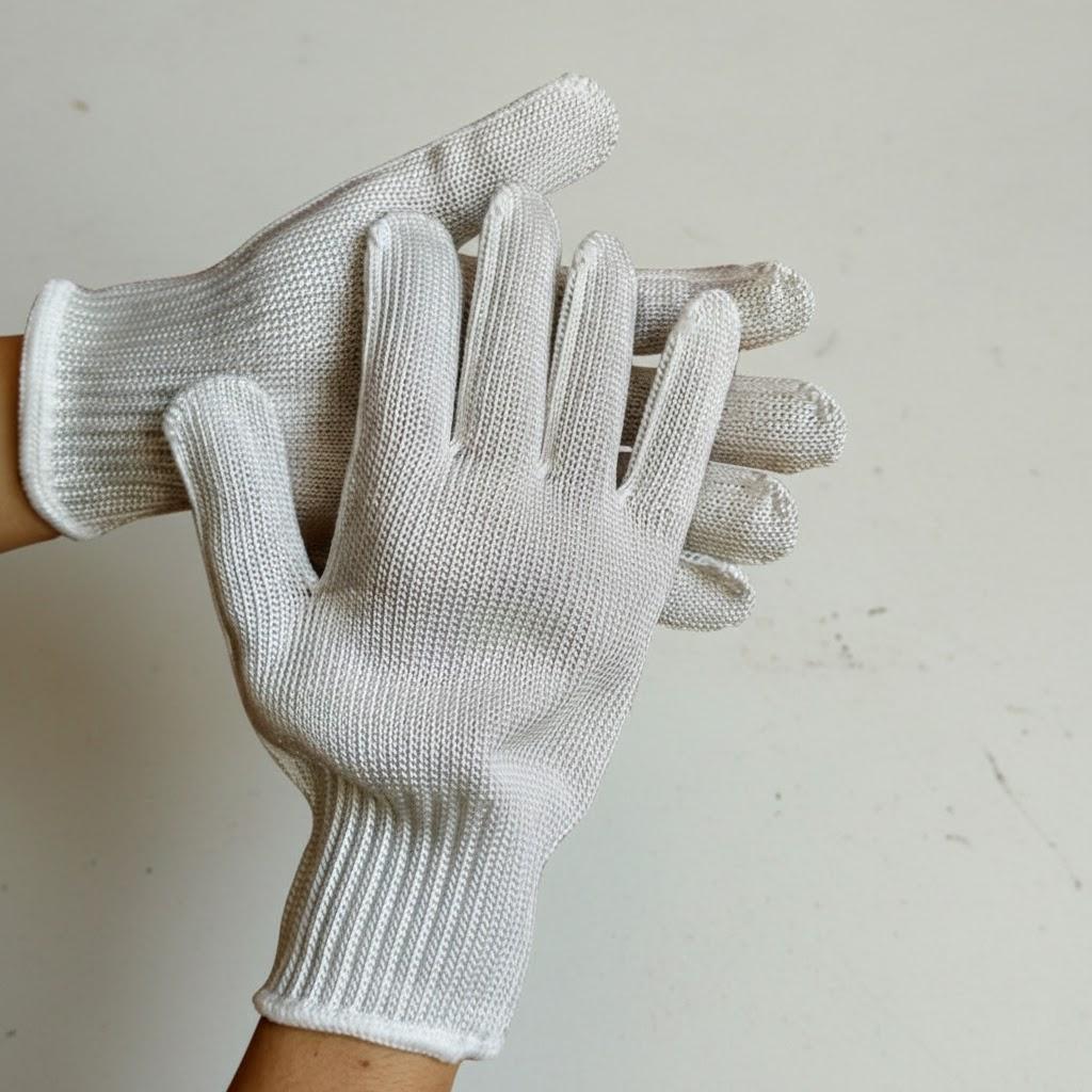 

Anti Cut Gloves Safety Self Defense Labor Protection Gloves Breathable Metal Mesh Butcher Cut Resistant Work Gloves for Security білий