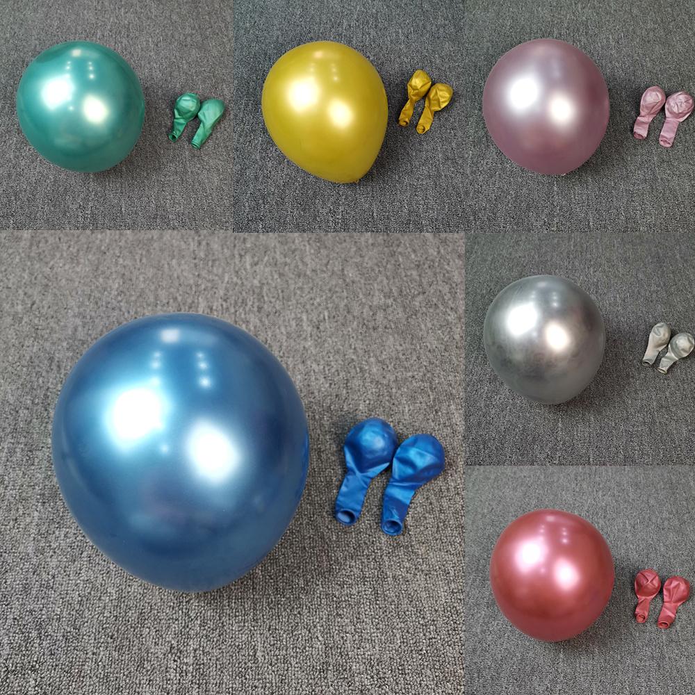 

50Pcs 5/10/12Inch Chrome Metal Latex Balloon Wedding Happy Birthday Gold Green Blue Red Latex Metallic Chrome Ballon Decoration 5inch 50pcs