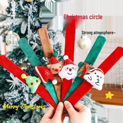 Cartoon Christmas Plush Snap Bracelet for Kids – Cute Holiday Accessory