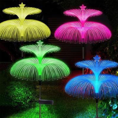 Jellyfish Light Outdoor Garden Gradient Jellyfish Solar Lights Waterproof Double/Fifth Layer Landscape Pathway Lawn Party Decors
