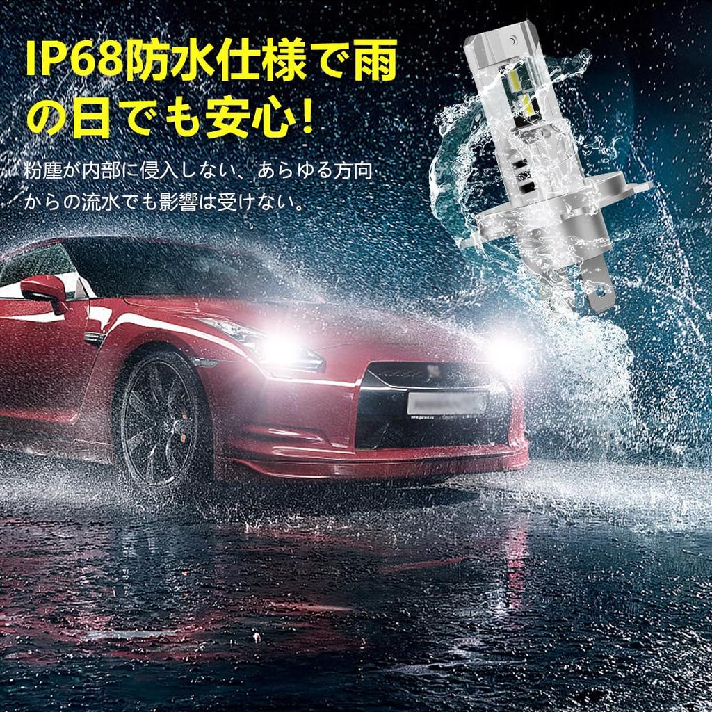 Perrace LED H4 Headlight, Compatible with Car Inspections, Explosion Light, H4 LED Headlight, Fanless,