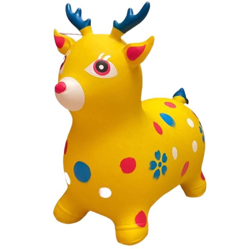 Children's Extra Large Inflatable Bouncy Horse Toy – Thick Stable Fawn Ride-On with Music and Cartoon Unicorn Design