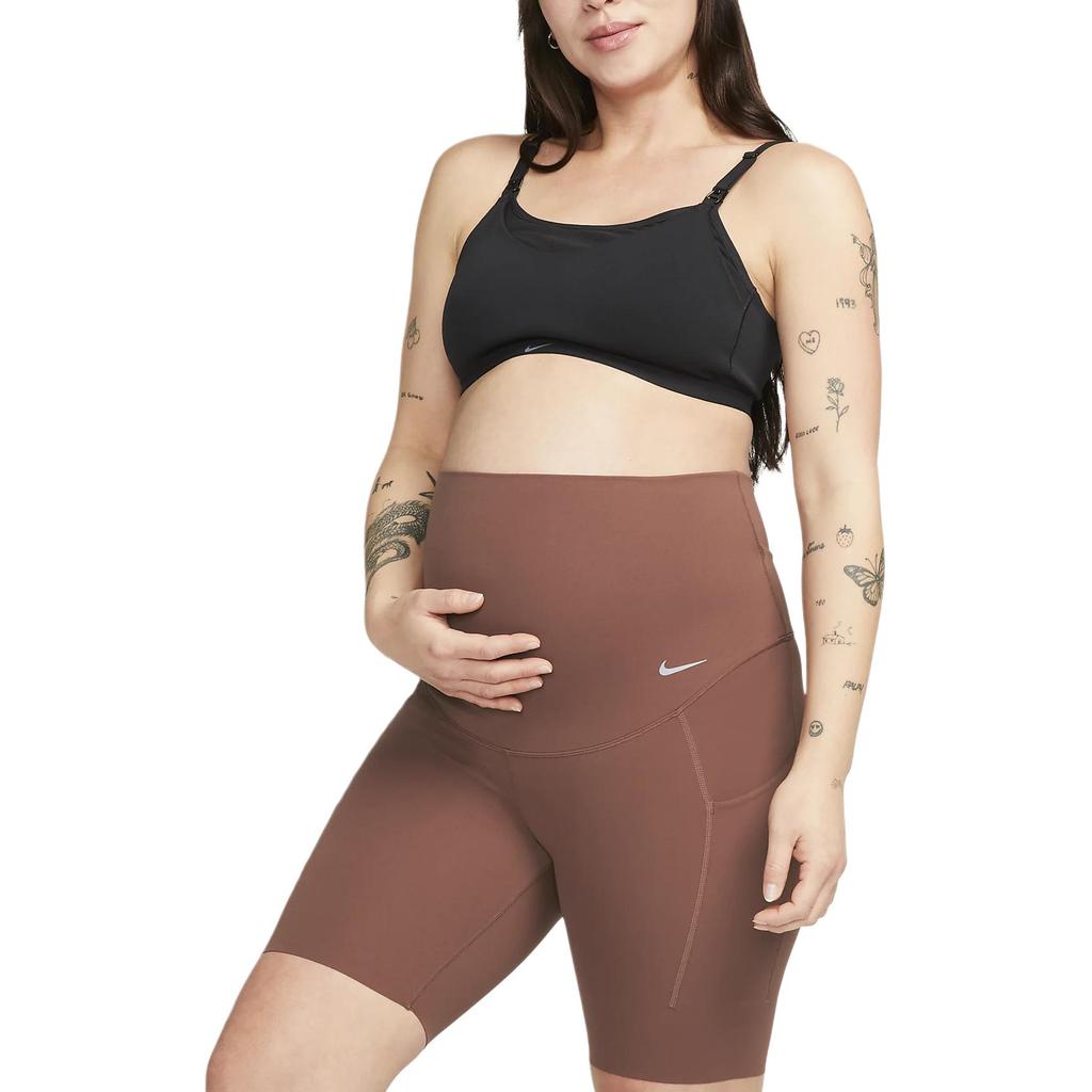 Nike Zenvy Solid Color Brand Logo Comfortable Soft Yoga Walking Casual Shorts Women Shorts Dark-Pony DV9433-231