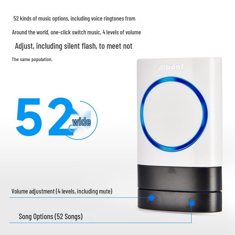 Ultra-Long Range Wireless Doorbell with Music for Elderly Care