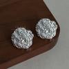 Metal irregular texture art stud earrings retro light luxury daily high sense fashion simple versatile earrings
