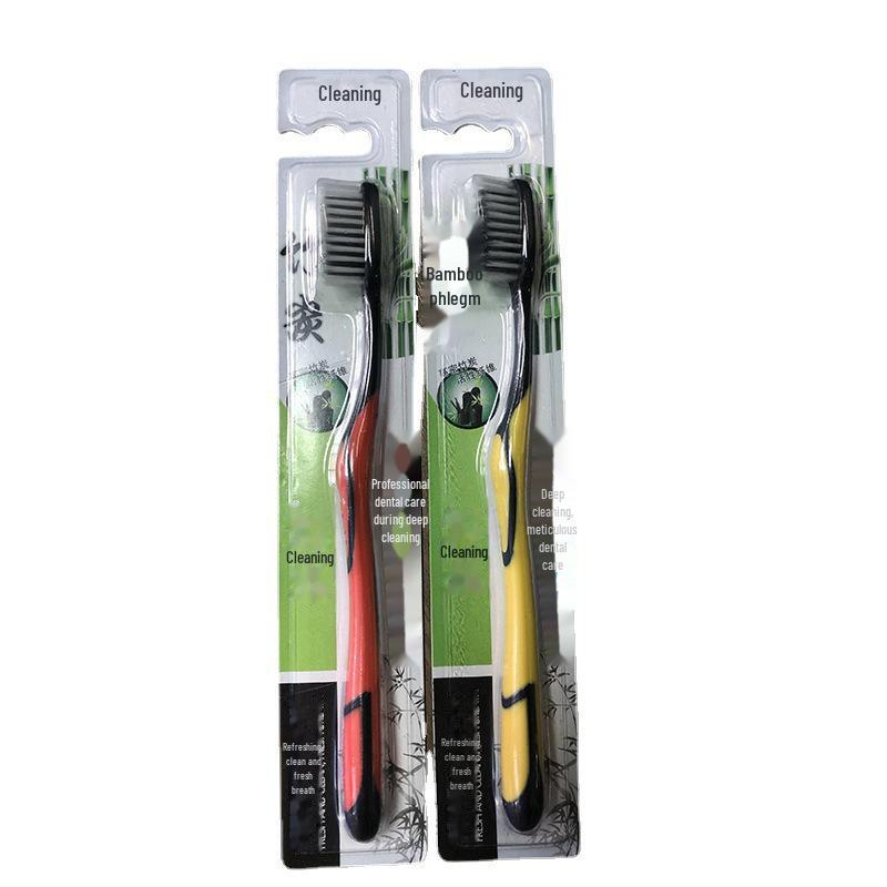 Xiujie Bamboo Charcoal Soft Bristle Toothbrush - Adult Couple, High-Density, Colorful Family Pack