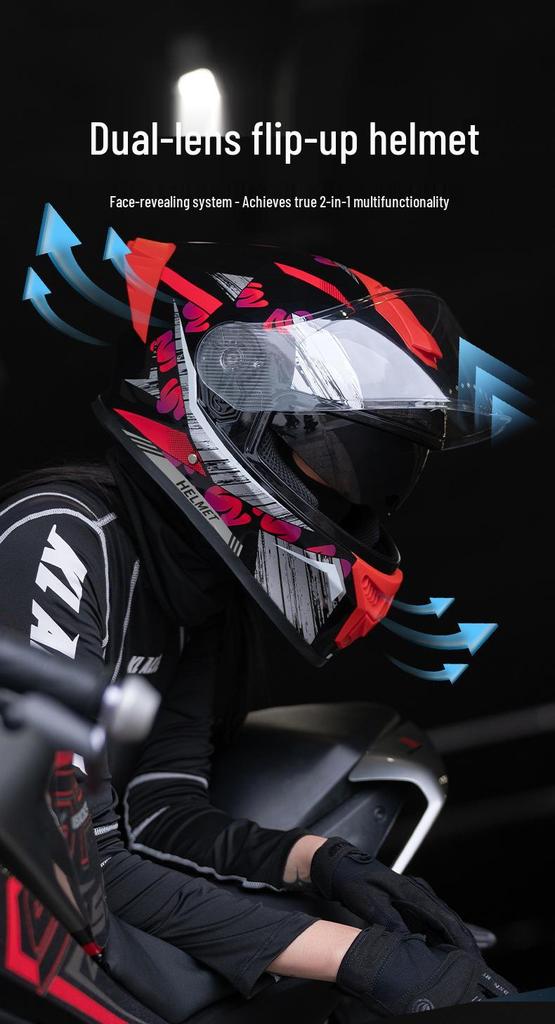 Certified Full Face Motorcycle Helmet for Men & Women, Warm, All-Season, for Electric Vehicles and Winter Riding