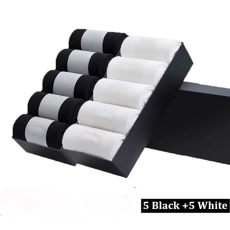 

Doiaeskv 10Pairs/Lot Men S Cotton Socks Black White Business Men Socks Soft Breathable Male Crew Socks For Four Season Eu 39-44 EU 39-44