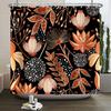 Tenda da doccia arcobaleno vintage anni '70 senza cornice, Fungo Luna Hippie Fiore Sole Luna Farfalla Botanico Vintage, Arredamento Bagno