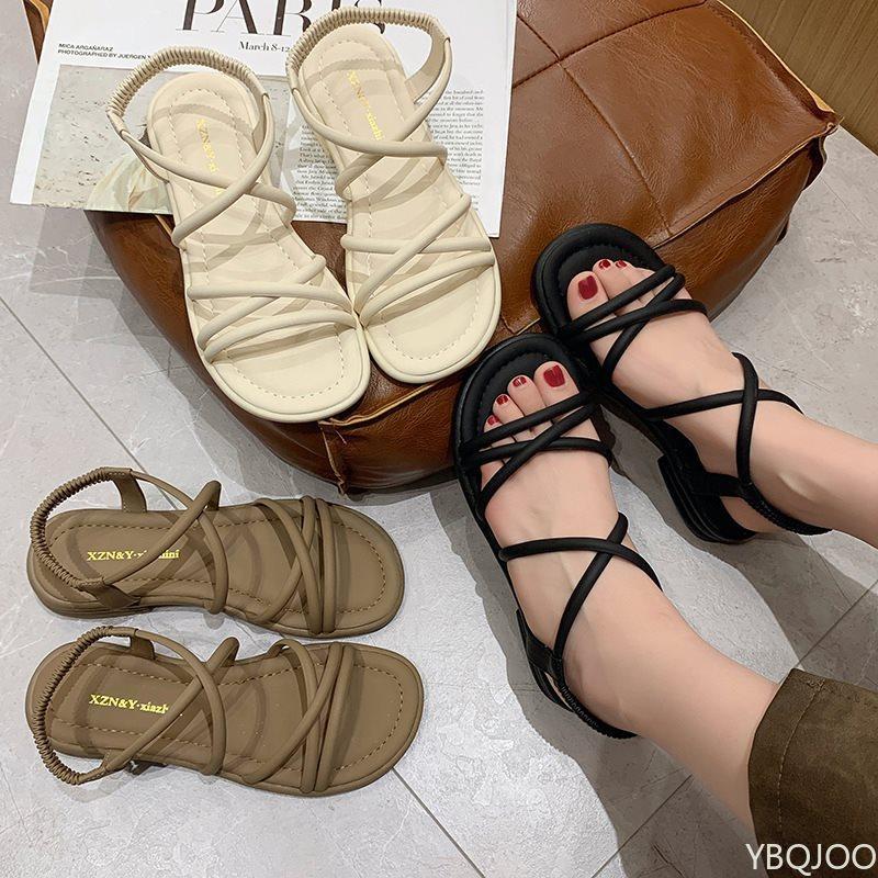 Sapatos Casuais de Praia Planos de Verão para Mulheres Novos Sandálias Simples e Confortáveis Sola Grossa Versáteis para Exterior Viagem Calçados Diários