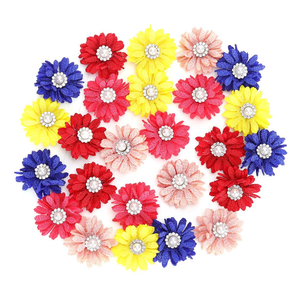 25Pcs/lot Cute Pet Dog Cat Hair Bows Flowers Grooming Bows with Rubber Bands for Pet