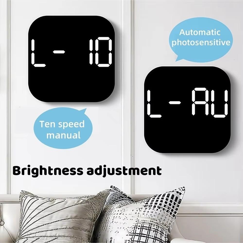 Large Display Digital Wall Clock Date Display Week Display LED Alarm Clock Temperature Display 12/24H Format