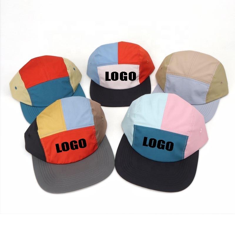 Best Selling Flat Brim Waterproof Quick Dry Nylon Plain Men Print Embroidery logo Camp Unstructured 5 Panel Hat