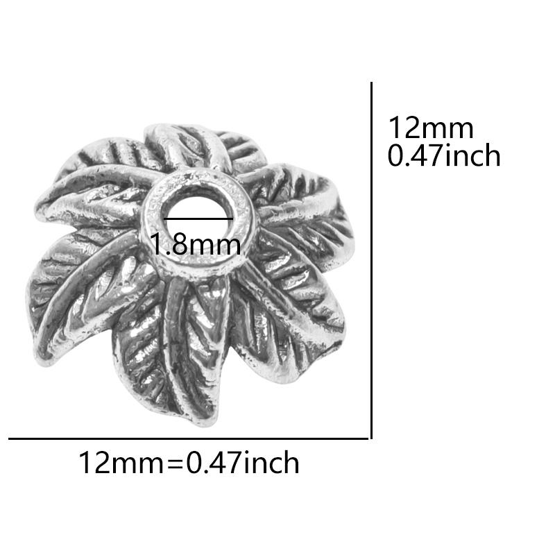 Bouchons de perles en alliage fleurs mélangées pour la fabrication de bijoux Charms Composants pour bijoux DIY Couleur argentée Accessoires vintage faits main