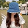 Denim Bucket Hat Cotton Reversible Fisherman Hat Fashion Fishing Sun Hat