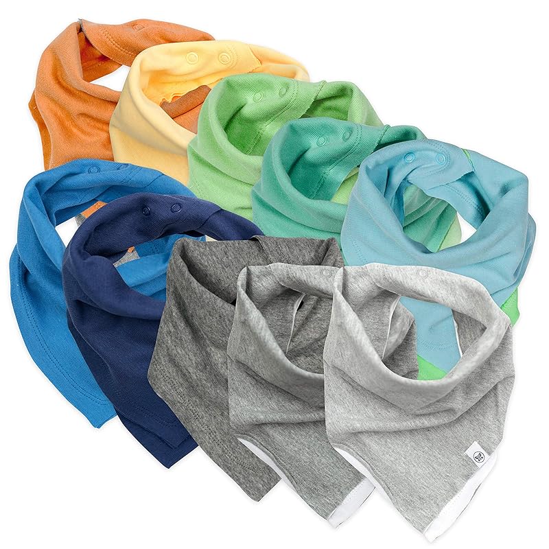 HonestBaby Girls Organic Cotton Bandana Drool Bib Multipack, 5-Pack Love Dove, One Size One Size