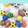 Pu Foam Basketball Keychain Toy For Children Kids Stress Relief Bag Accessory
