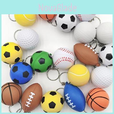 Pu Foam Basketball Keychain Toy For Children Kids Stress Relief Bag Accessory