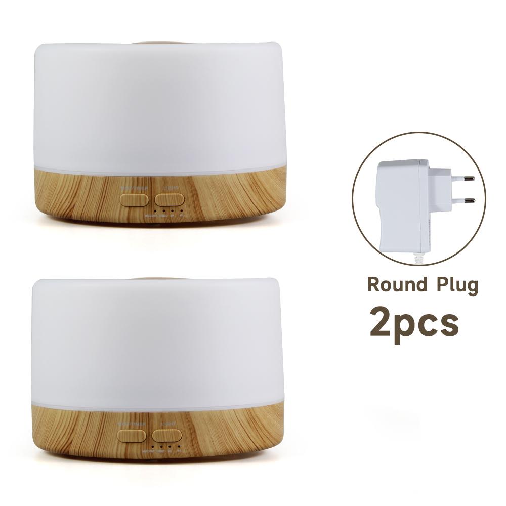 500ml Remote Control Essential Oil Diffuser Desktop Aroma Diffuser Mute Ultrasonic Air Humidifier with 7 Colors Night Light