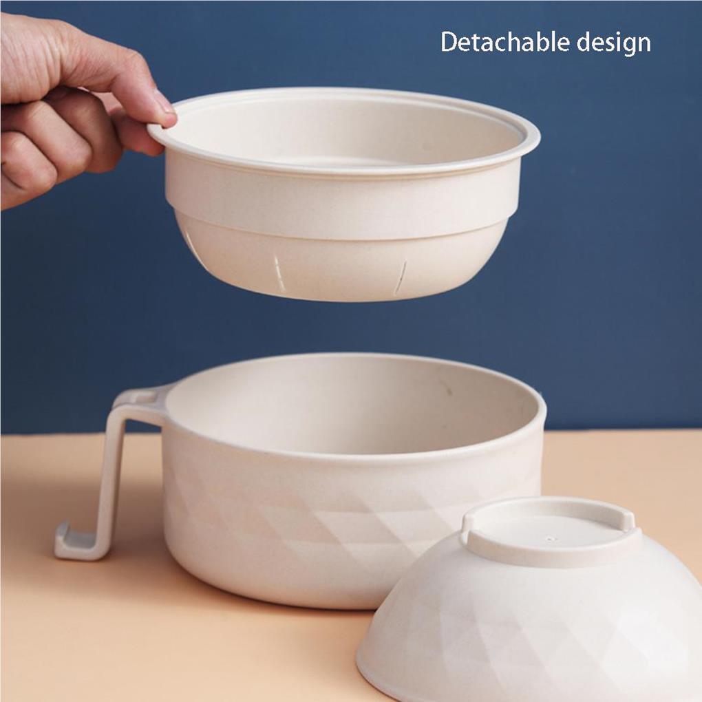 Instant Noodle Bowls Set Household Exquisite Adults Children ple Style Solid Color Draining Container Soup Bowl