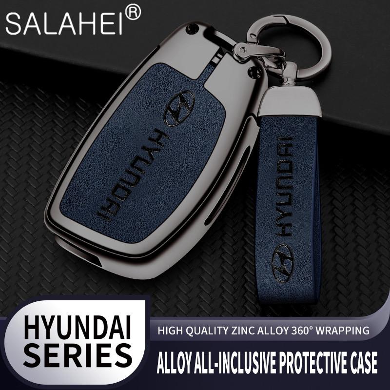 Car Key Case Cover Zinc Alloy Shell Keyring Pendant For Hyundai Ix35 I40 I20 I10 Tucson Elantra Creta Sonata Ioniq Accent Creata