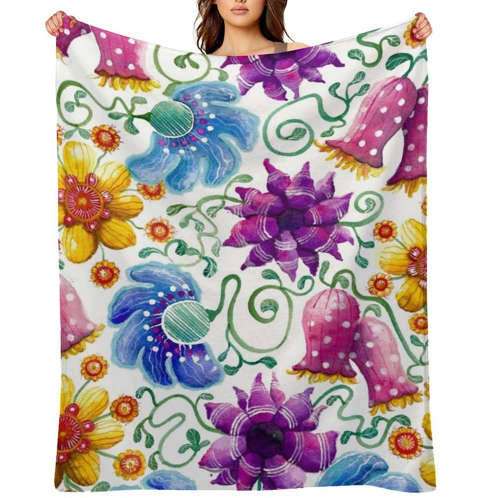 Summer Flowers Throw Blanket Blankets For Bed Plaid Stuffeds Luxury Throw Blankets