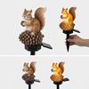 Powered Squirrel Ground Light Resin Garden Decoration for