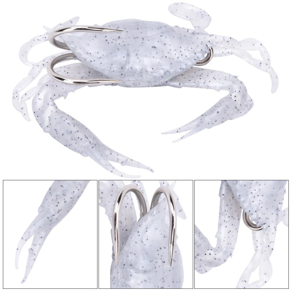 2 Pcs Silicone Soft Fishing Lures Artificial Bait Crab with Sharp Hooks Fish Tackle Accessories2#
