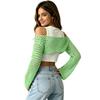 Women's Sunscreen Hollow Long Sleeve Backless Bikini Beach Dress Knit Sweater Cover-Up
