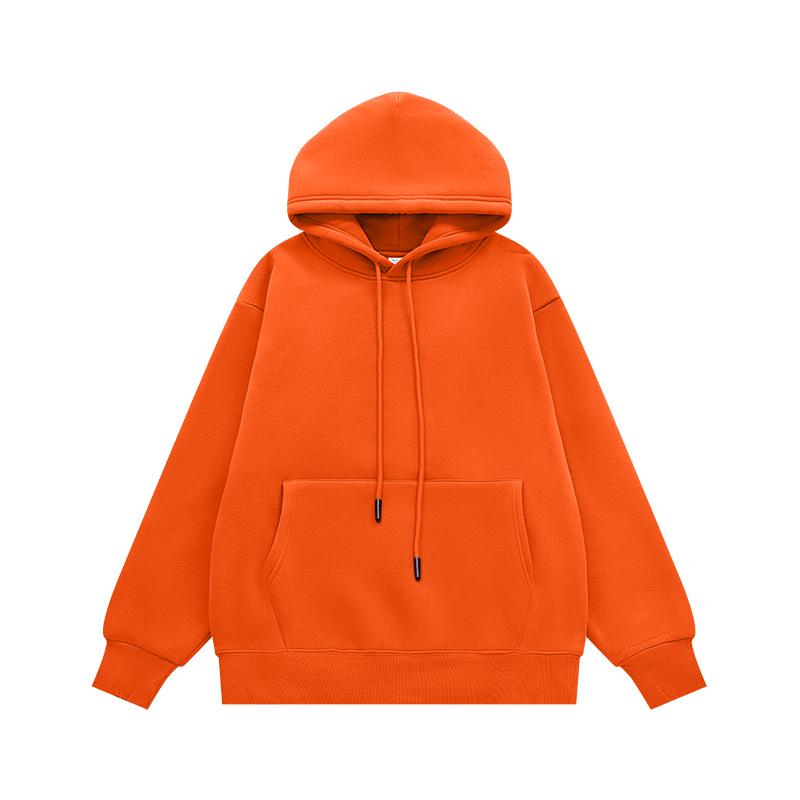 INF Unisex Plush Hoodie | 2024 Autumn/Winter Solid Color Trendy Casual Sweatshirt