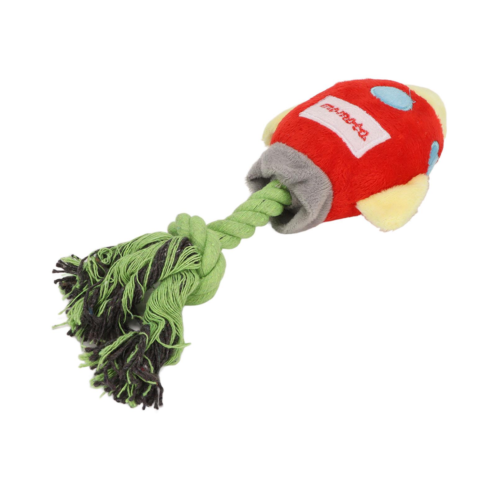 

Плюшева собача іграшка для чищення зубів Інтерактивна м яка собака Жувальна іграшка з мотузкою-вузлом для цуценяти Червона червоний