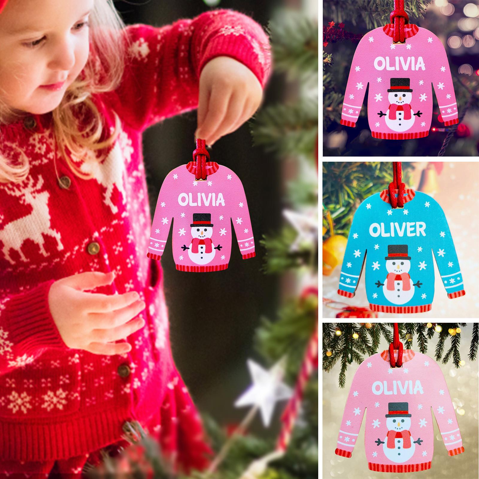 

Personalised Christmas Bauble Tree Decoration Xmas Gift Boy Girl Gifts Jumper