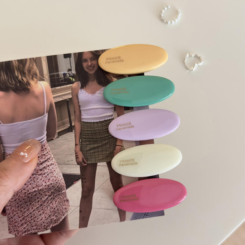 Bunny French 2-Pair Oval Clip Pins Small Alligator Clip Pins hot pink