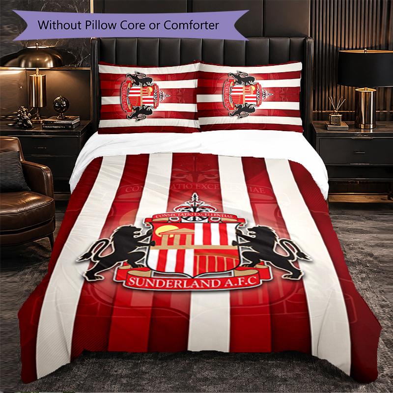 Biancheria da letto a tema Sunderland Set 3 pezzi Copripiumino Biancheria da letto decorativa per camera da adolescente Decorazione per la casa
