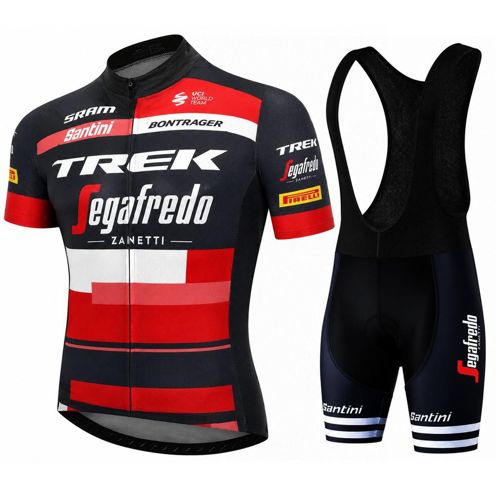 Short Sleeve Cycling Suit Men's Strap Cycling Pants Sweat-absorbing and Breathable Cycling Suit