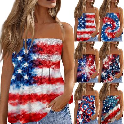Sommer Schlauchtops für Damen, Niedliches Sexy Off-Shoulder Print Ärmelloses T-Shirt
