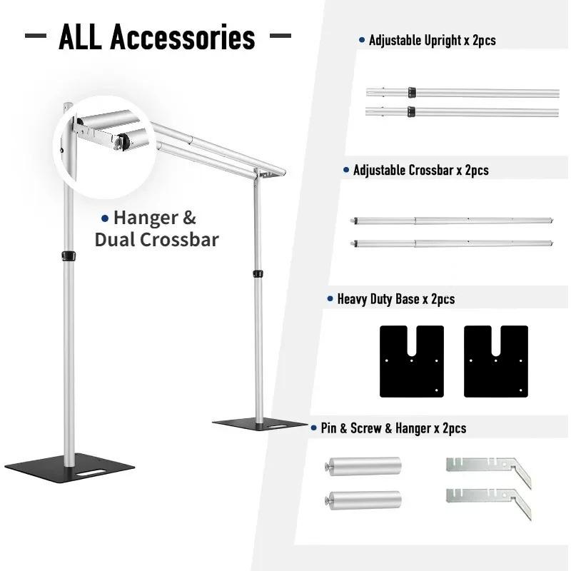 3x6m Double Layer Retractable Backdrop & Curtain Stand for Weddings – Aluminum Alloy Display Stand