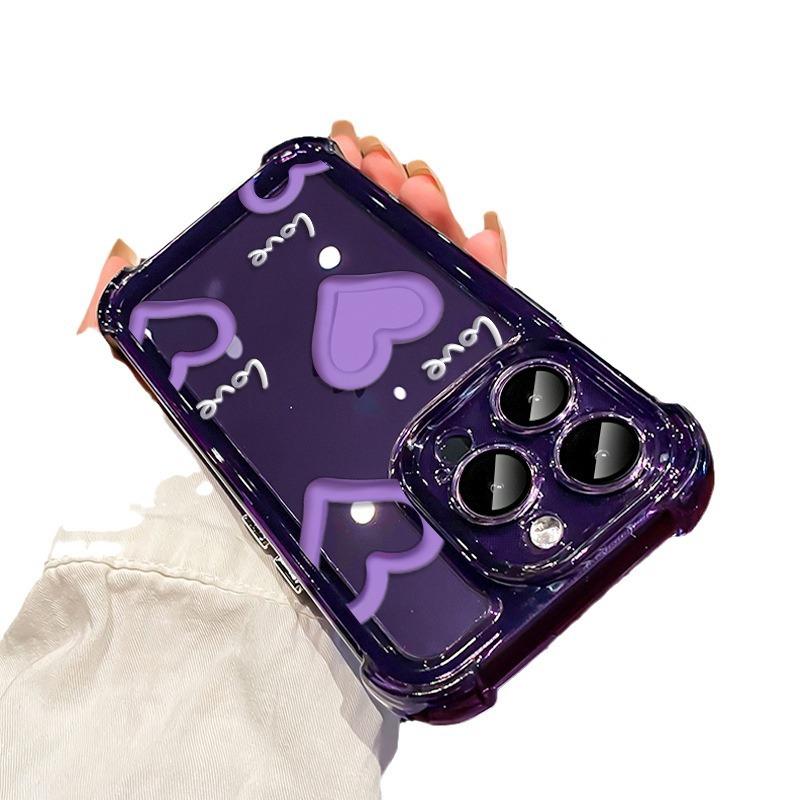 

Подходит для Apple 15pro Чехол для мобильного телефона iPhone14 Green Love 13/12 Четырехугольная подушка безопасности Anti-Fall Xs Прозрачный Мягкий iPhone SE (Second Generation)