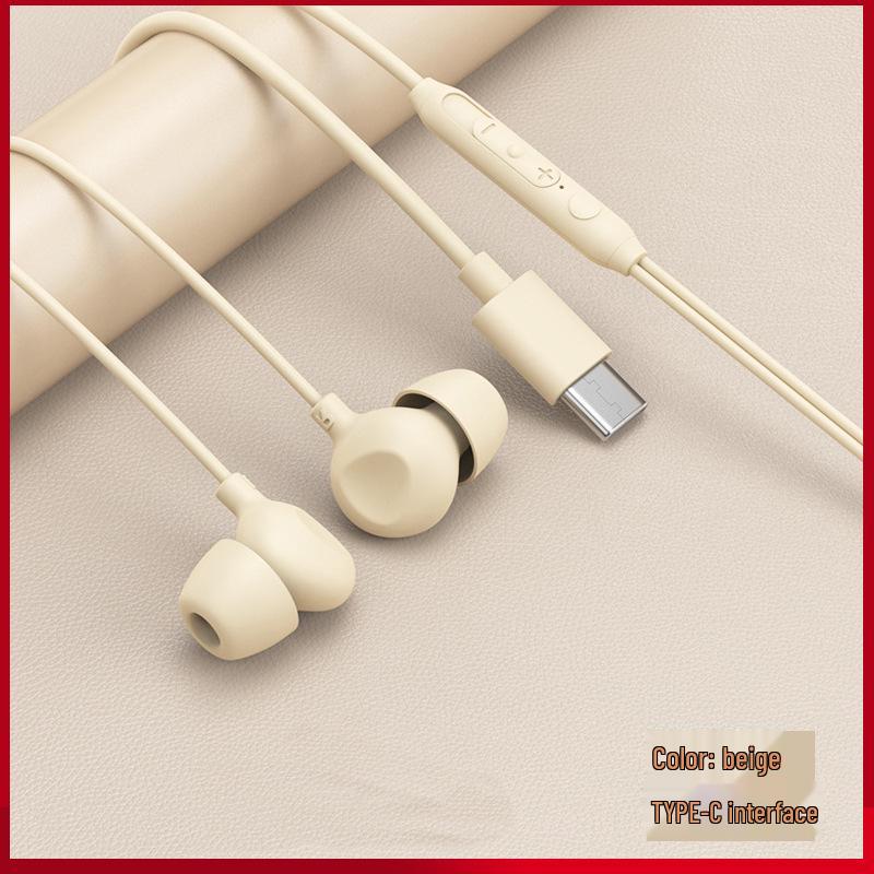 Type-C Noise-Cancelling In-Ear Sleep Headphones with Mic, 3.5MM Silicone Soundproof Design for Side Sleepers