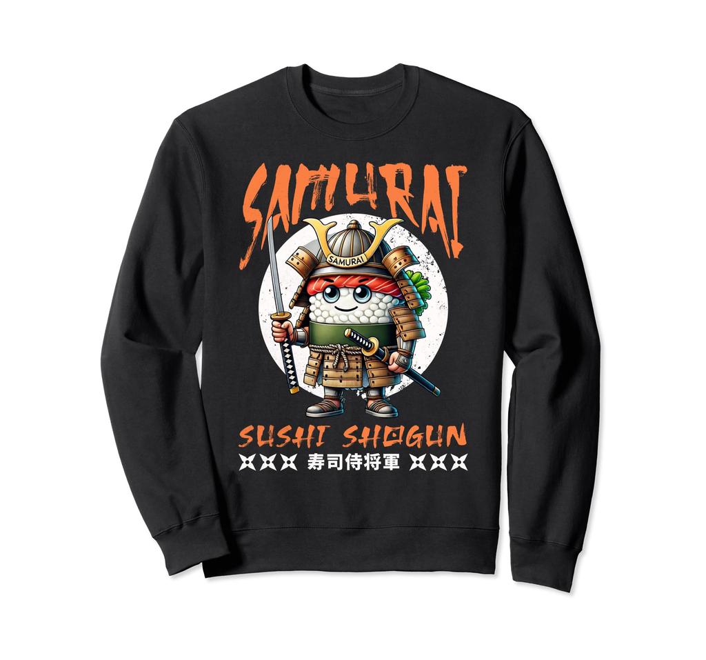 Japanese Samurai Sushi Food Graphic Sweatshirt for and Kids Men, Boys, Women,