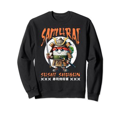 Japanisches Samurai Sushi Essen Grafik Sweatshirt für und Kinder Männer, Jungen, Frauen,