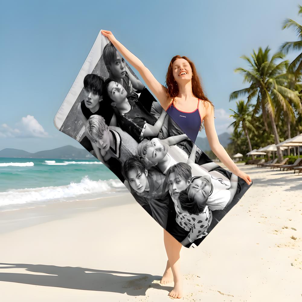 K-pop boy group A-ATEEZ Towel Beach Blanket Towel  For Travel Gym Shower Luxury Lightweight Camping Pool hot