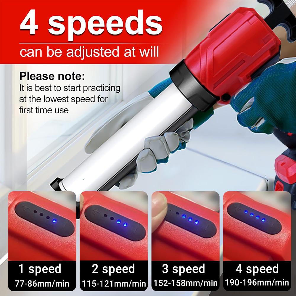 Electric Caulking Gun For Makita 18V-21V MAX Li-ion BATTERY 4 Gear Adjustable Speed Glass Glue Structural Filling Gun(No Battery
