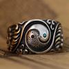 Retro and Domineering, Inlaid with Yin and Yang Fish Opening, Adjustable Ring, Ancient Style, Exquisite and Ancient Charm, Couple Model