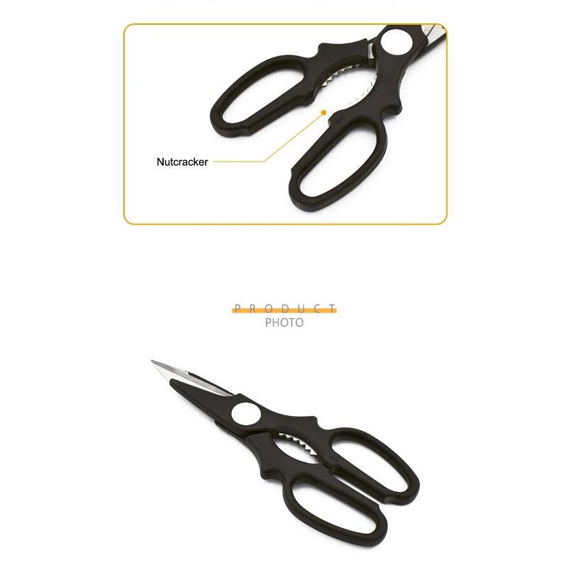 2CR13 Stainless Steel Household PP Handle Food Vegetable Cutting Kitchen Scissors Sharp Shears with Nutcracker