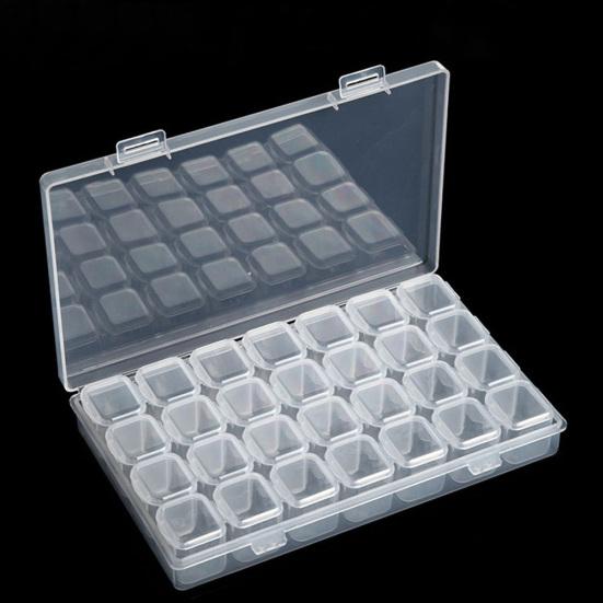 Klar plast 28 spor Smykker Perler Art Nail Tools Oppbevaringsboks Case Organizer