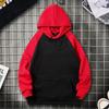 Women's Color Stitching Hooded Sweatshirt Unisex Long Sleeve Pullover Casual All-match Hoodies for Autumn Winter
